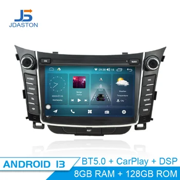 Автомобильный Мультимедийный плеер JDASTON Android 13 Для Hyundai I30 Elantra GT 2012- 2014 2015 2016 2018 2 Автомобильное радио DIN GPS стерео Видео