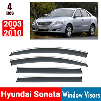 Для Hyundai Sonata 2003-2010, Оконные козырьки, защита от дождя, Дефлектор, тент, щит, вентиляционная защита, Тент, отделка
