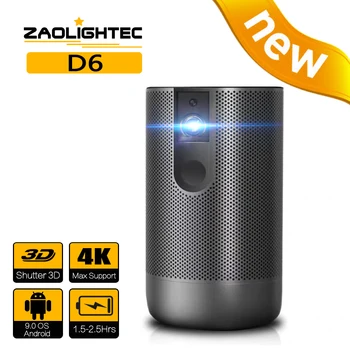 ZAOLITGHTEC D6 Mini 3D 4K Cinema 1080P Smart Android Wifi Проектор DLP для Домашнего Кинотеатра на Открытом Воздухе Портативный Проектор с Батареей