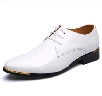 Осенние Классические деловые мужские модельные туфли Модные Элегантные Официальные Свадебные туфли Мужские Офисные Оксфорды без застежки для мужчин Черный Красный