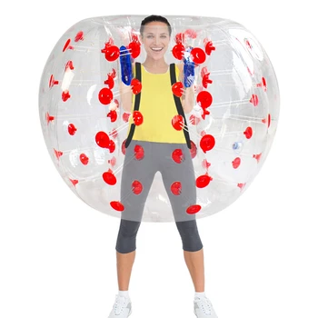 Надувной бампер диаметром 1,5 м, футбольный мяч с пузырями диаметром 5 футов, надувной шар Zorb, прозрачный
