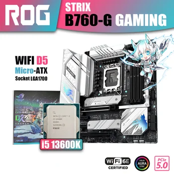 Новый комплект ASUS ROG STRIX B760-G GAMING WIFI D5 С Процессором Intel core i5 13600K CPU LGA1700 Память DDR5 Материнская плата Комбинированная RGB