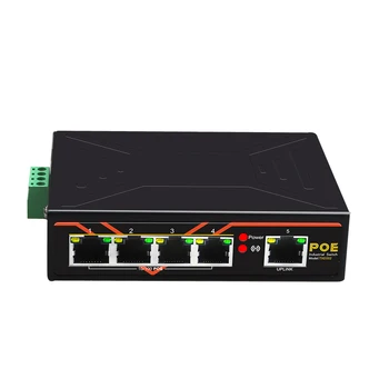 Коммутатор POE с 5 портами, 10/100 Мбит/с, промышленный коммутатор Fast Ethernet, сетевой коммутатор на DIN-рейке