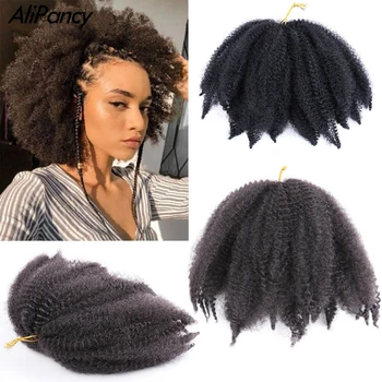 8-дюймовый Синтетический Афро-Кудрявый Твист Marley Braid Hair Вязаные Крючком Косы Омбре Плетение Наращивание Волос Для женщин Французский Локон