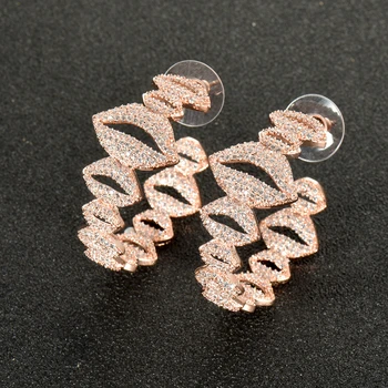 Модные Серьги-кольца Розового золота с дизайном Губ, большие серьги-кольца для женщин, подарки для вечеринок, серьги с микро-фианитами для девочек, aros mujer E-953