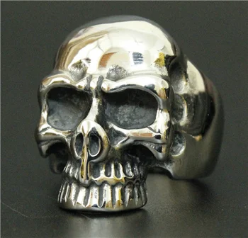 Крутое большое тяжелое кольцо с черепом Призрака из титановой стали 316L Лучшее ювелирное кольцо