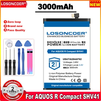 Аккумулятор LOSONCOER 3000mAh UBATIA284AFN2 для AQUOS R Compact SHV41 Для мобильного телефона AQUOS R Compact (701SH)