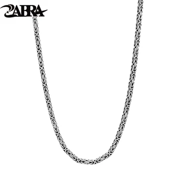 ZABRA S925 Ожерелье из Стерлингового Серебра 2022 Новое Ретро Властное Индивидуальное Плетение-цепочка Argentum Ювелирные Изделия для Мужчин Женщин