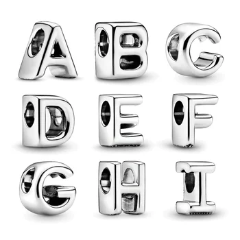 Подвеска с буквами алфавита, подходящие оригинальные браслеты Pandora, бусины-амулеты для изготовления ювелирных изделий Berloque