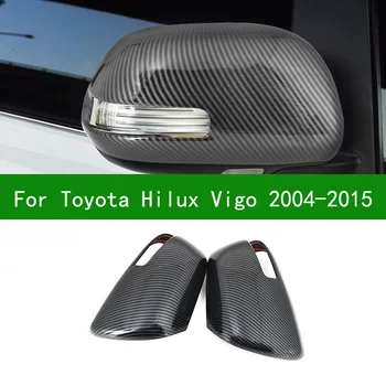 Для TOYOTA Hilux Vigo 2004-2015 автомобильная черная накладка на зеркало заднего вида из углеродного волокна 2005 2006 2007 2008 2009 2011 2012 2013 2014