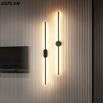 Современный минималистичный светодиодный настенный светильник с длинным шестом-бра, используемый для кабинета, спальни, ванной комнаты, коридора, кухни и в помещении