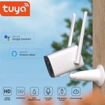 Tuya WIFI IP-камера Наружный мониторинг IP66 Водонепроницаемая интеллектуальная камера видеонаблюдения Поддержка Alexa Google Home