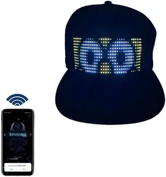 Многоязычная смарт-кепка со светодиодной подсветкой Bluetooth, индивидуальная шляпа с Bluetooth, редактирование управления мобильным приложением, светодиодный дисплей, шляпа со светодиодной лампой, слово