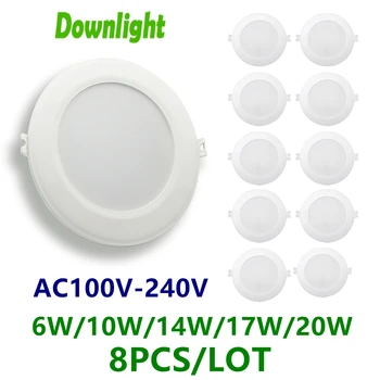 8 Шт. светодиодный светильник dark down light sky lamp AC100V-240V 6 Вт-24 Вт супер яркий теплый белый свет, подходящий для кухонного кабинета