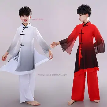 2023 детская форма для тайцзицюань, набор для китайского ушу кунг-фу тайцзицюань градиентного цвета, тренировочный костюм для занятий боевыми искусствами вин чунь