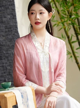 Высококачественная Весенне-летняя Блузка с вышивкой в Китайском стиле, Рубашка, Женская Модная Элегантная Свободная женская Рубашка, Топ S-XXL