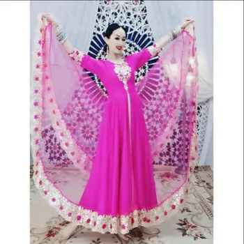 Индийский экзотический костюм, Синьцзянское этническое женское платье, платье принцессы