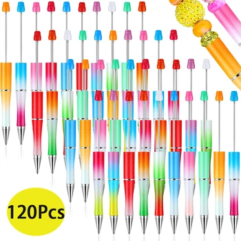 120шт Градиентные бисерные ручки, ручки из бисера, бусины, гелевые чернила для рукоделия, школьные подарочные поставки
