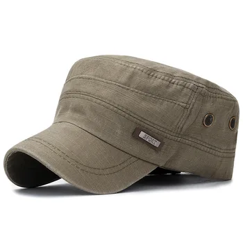 2022 Новая Мужская военная кепка Лето весна Повседневная кадетская шляпа Из Промытого хлопка с плоским верхом, Кепки унисекс, винтажные армейские шляпы, Мужские Кепки