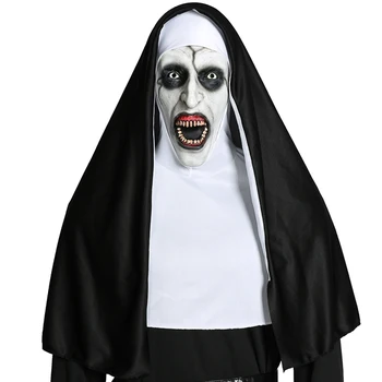 Маска Монахини The Nun Косплей Маски Valak Костюмы Ужасов на Хэллоуин Для женщин, Страшные Маски, реквизит для костюмов, роскошные Маскарильи для мужчин