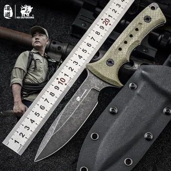 HX OUTDOORS Rangers 7cr17 Full Tang Кемпинг Охота Армейский Туристический Нож для Выживания Походные Уличные инструменты 58HRC Тактические Ножи
