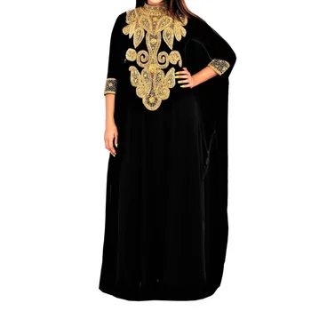 Кафтаны из черного Дубая и Марокко, исламская одежда Farasha Abaya, модные тенденции в Европе и Америке