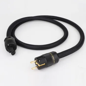 Preffair D504 Посеребренный Аудиофильский кабель питания переменного Тока Чистый Черный Кабель Питания HIFI HI END Schuko EU/US Plug