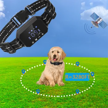 GPS Беспроводное Ограждение для Собак Безопасная Простая настройка Наружная система сдерживания Собак Водонепроницаемый Перезаряжаемый Ошейник для Собак Электронное Ограждение