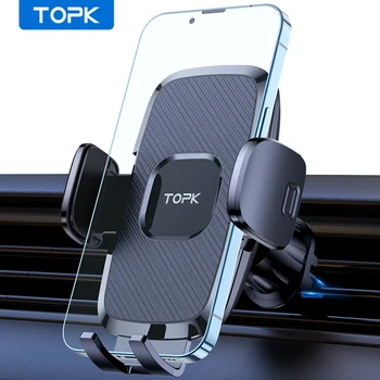 TOPK D35-G Автомобильный Держатель для телефона С Вентиляционным Отверстием, Зажим Для мобильного телефона, Подставка Для мобильного телефона iPhone 13 12 11 Pro Max X Xiaomi Huawei Samsung