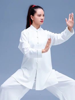 Льняная смесь, Дышащая Одежда для Кунг-фу Тай-Чи, Одежда для боевых искусств, Униформа Тайцзицюань Ушу, Китайский Стиль, Белый, Новый Стиль 2022 года