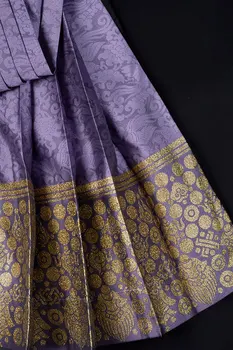 2023 китайская улучшенная плиссированная длинная юбка древней династии Мин для женщин горячего тиснения, элегантная женская юбка hanfu в стиле ретро на каждый день